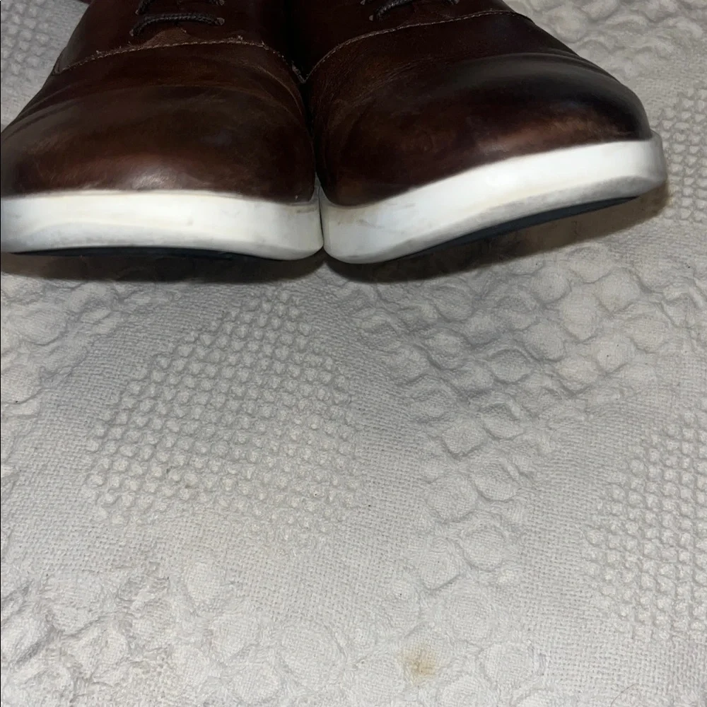 Wolf & Shepard Men’s Derby Leather Lace-Up Shoes Dress Sneakers Dark Brown 7.5